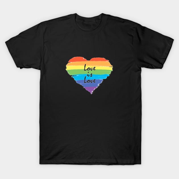 Love is Love - Heart T-Shirt by InfiniTee Design